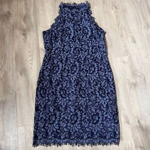 Eliza J Midnight Floral Lace Midi Dress NWT